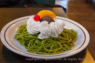 定番メニュー「甘口抹茶小倉スパ」