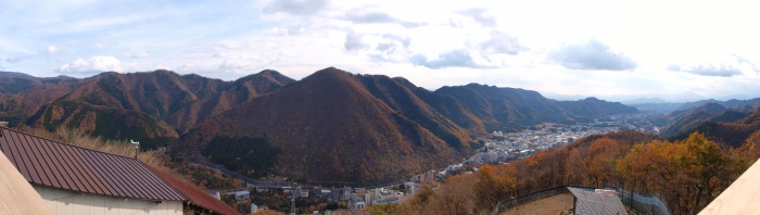 鬼怒川温泉ロープウェイ　展望台からの景色